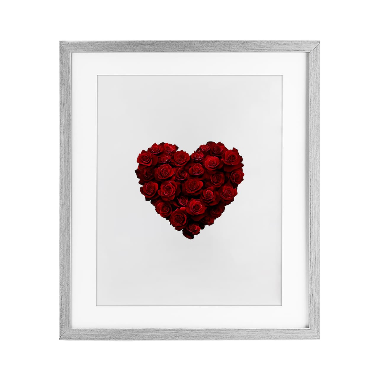 Stupell Industries Heart of Roses Bouquet Framed Print Under Glass Wall Art
